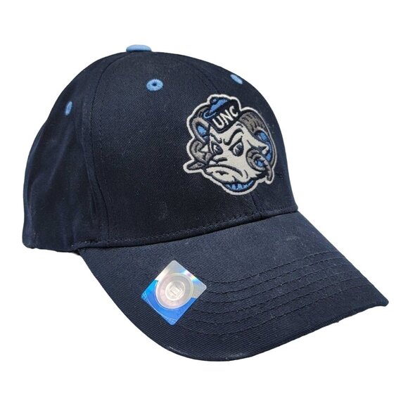 UNC Tar Heels Hat Blue OS Adj Embroid Mascot Hook Loop Captivating Headgear NEW - Picture 1 of 13